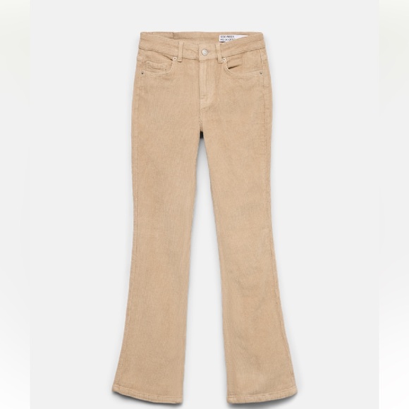 Vero Moda Pants - VMD vero moda we do denim mid rise flare beige corduroy jeans